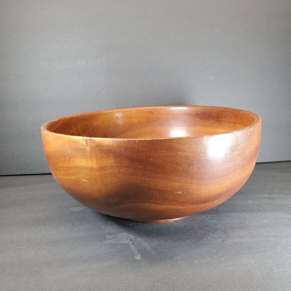 Turned 11" x 4 3/4" Wooden Serving Bowl - Rustic Home Decor - Picture 1 of 9